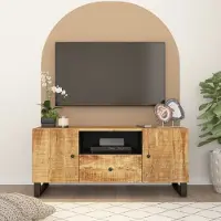 Prolenta Meuble TV exclusif - Dimensions : 105 x 33,5 x 46 cm. Fabriqué en bois massif de manguier et en panneaux de bois