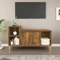 Prolenta Maison Exclusive - Meuble TV Chêne fumé 100x35x55 cm Matériau dérivé du bois