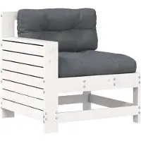 vidaXL Canapé de jardin avec accoudoirs et coussins Blanc pin massif