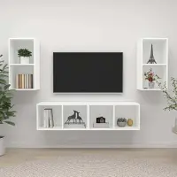 Prolenta Maison Exclusive - Meubles TV muraux 4 pcs Blanc Bois d'ingénierie