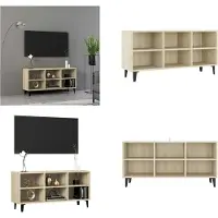 vidaXL Armoire TV avec pieds métalliques Chêne Sonoma 103,5x30x50 cm - Armoire TV - Armoires TV - Sideboards