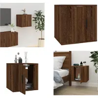 vidaXL Armoire TV murale brun aspect chêne 40x34,5x40 cm - Meuble TV mural - Meubles TV muraux - Armoire TV - Console TV