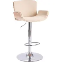 Syfax Tabouret de bar Crème Similicuir