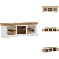 vidaXL Armoire TV 110x30x40 cm en bois massif de manguier - Meuble TV