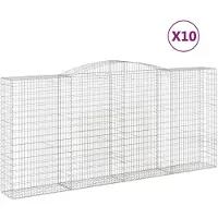 vidaXL Gabions avec arc surélevé 10pcs. 400x50x180/200cm Fer galvanisé