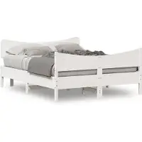 vidaXL Lit en bois massif sans matelas Blanc 135x190 cm pin