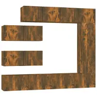 Syfax Ensemble de meubles TV 7 pcs Chêne fumé Bois d'ingénierie