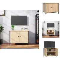 vidaXL Armoire TV avec portes Chêne Sonoma 60x35x45 cm Bois composite - Meuble TV