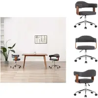vidaXL Chaise de salle à manger pivotante Gris Bois courbé et tissu - Chaises de salle à manger