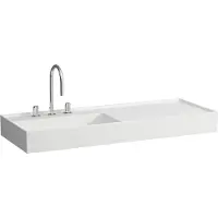 Laufen Kartell lavabo, encastré, tablette à droite, 2 trous pour robinetterie, sans trop-plein, 1200x460mm, H8133327578151