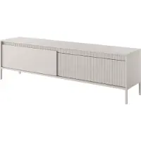 Selsey Falsetto - Buffet TV Beige avec façade cannelée, 187 cm