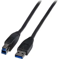 EFB Elektronik K5236.1,8 USB3.0 Anschlusskabel A-B,St-St,1,8m,schwarz,Premium