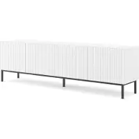 Furnlux Classic FURNLUX Table TV Ravenna B Blanc et Noir 200cm / Couleur principale : Blanc / Dimensions : 200 x 58 x 42 cm