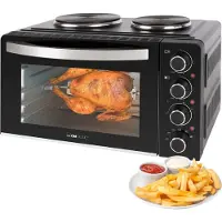 Clatronic 263984 Petite cuisine KK 3786, avec 2 plaques de cuisson, noir