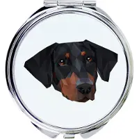Art-Dog Dobermann - Miroir avec photo et imprimé géométrique de la marque