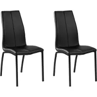 Ebuy24 Amin Chaise de salle à manger en similicuirPolyuréthaneen noir et structure en métal en noir.