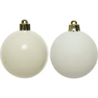 Kaemingk Boules de Noël en plastique 10cm 4 pièces - Blanc laine
