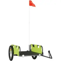 Syfax Remorque de vélo vert tissu oxford et fer