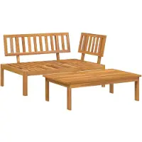 Syfax Salon de jardin palette 2 pcs bois massif d'acacia