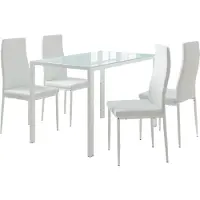 Vicco Ensemble de table à manger Grand Blanc 120x75cm avec 4 chaises, Model 51841