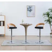 vidaXL BEI CLORIS Tabouret de bar 2 pcs Noir similicuir et bois courbé 2024 Nouveau7152091