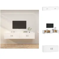 vidaXL Armoires murales TV 2 pcs. Blanc 100x34,5x40 cm - Meubles TV