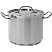 TRIZERATOP Casserole haute avec couvercle en acier inoxydable 21/0, 24 cm, 9 l