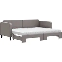 vidaXL Lit de jour extensible avec matelas Taupe 80x200 cm Tissu
