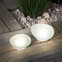 Esotec Solar briques de verre lumineuses en set de 2, résistantes aux intempéries VERRE VERITABLE outdoor 102084