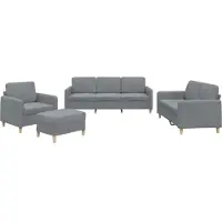 Syfax Ensemble de canapés 4 pcs avec coussins Gris clair Tissu
