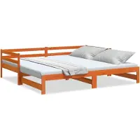 vidaXL Lit de jour Extensible Marron Cire 90x200 cm Pin massif
