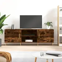 Prolenta Maison Exclusive - Meuble TV Chêne fumé 150x30x50 cm Matériau dérivé du bois