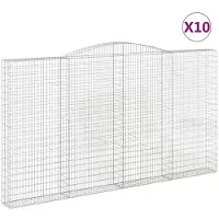 vidaXL Gabions avec arc surélevé 10pcs. 400x30x220/240cm Fer galvanisé