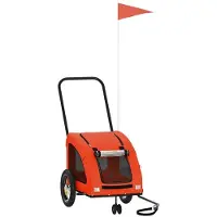 Syfax Remorque de vélo pour animaux de compagnie orange et gris