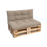Pokar Coussin pour palette avec belle surpiqûre Garniture canapé-palette, Taille:Set coussin d'assise 120x80 + coussin de dossier 120x40, Couleur:Beige