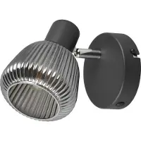 TRIO Applique murale TARIFA noir-chromé 1xE14x10W verre, dimensions : 17x10x13 cm, IP20,
