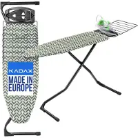 Kadax Table à repasser avec plateau extensible "Hem", planche à vapeur, 120 cm, motif zigzag