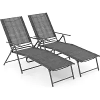 Coast Bain de soleil 2 places pliable, Chaise longue de jardin avec dossier réglable, repose-pieds et tissu d'assise respirant, Chaise longue jusqu'à 150kg