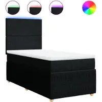 Syfax Sommier à lattes de lit avec matelas Noir 90x200 cm Tissu