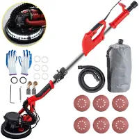 Vevor Ponceuse excentrique 225 mm, outil de ponçage 750W, ponceuse avec sac à vide par bandes, gants, lunettes de protection