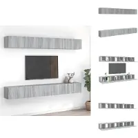 vidaXL Ensemble de 8 meubles TV Gris Sonoma 60x30x30 cm Bois composite - Meubles TV