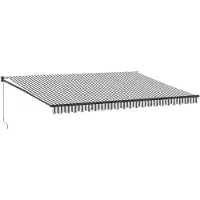 vidaXL Auvent rétractable Anthracite et blanc 5x3 m Tissu et aluminium
