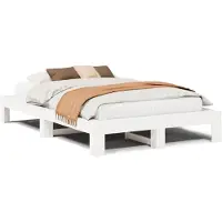 Syfax Cadre de lit sans matelas blanc 120x190 cm bois de pin massif