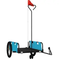 Syfax Remorque de vélo bleu et noir tissu oxford et fer