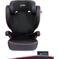 Petex siège-auto 2 en 1 avec ISOFIX, norme i-Size ECE R129 pour enfants de 100 à 150 cm, siège-auto réglable en hauteur, rose |Basic Plus de