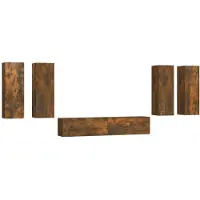 Syfax Ensemble de meubles TV 6 pcs Chêne fumé Bois d'ingénierie