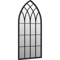vidaXL Miroir de jardin noir 100x45 cm Fer
