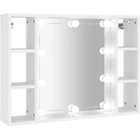 Syfax Armoire à miroir avec LED Blanc 76x15x55 cm