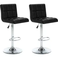 Syfax Tabourets de bar lot de 2 noir similicuir