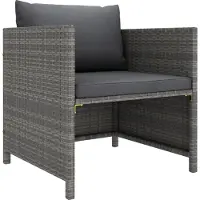 Syfax Canapé de jardin avec coussins Gris Résine tressée